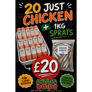 20 JUST CHICKEN + 1kg SPRATS